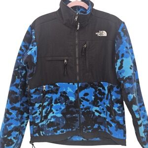 North Face Denali Fleece Jacket Mens Small Blue Black‎ Camo Full Zip Outdoors